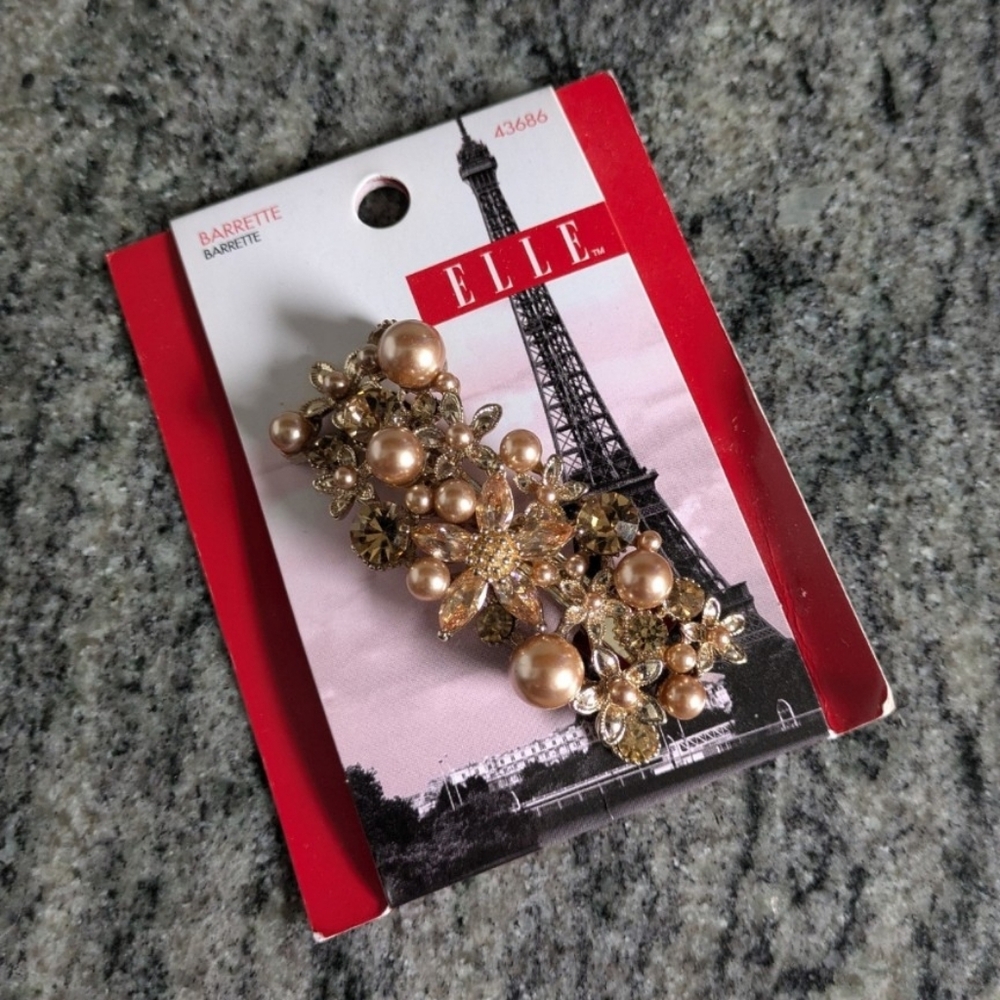 New Pearl & Rhinestone Barette - Picture 2 of 6